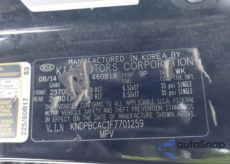 2015 Kia Sportage Lx z USA, uszkodzony, nr VIN KNDPBCAC1F7701259